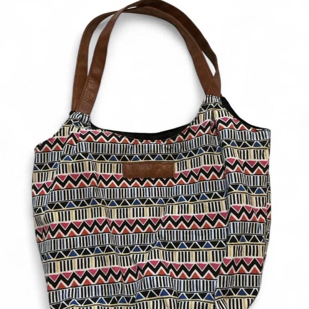 American Eagle Tote Bag Womens Large Multicolor Tribal‎ Geometric Canvas Bag
